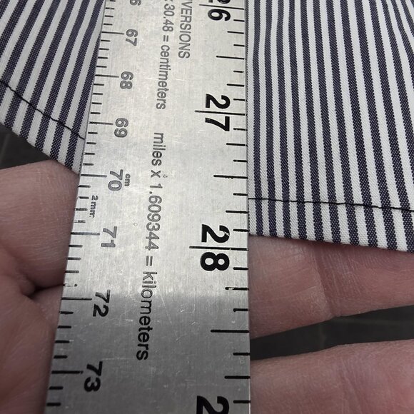 Lane Bryant Shirt Womens 20 Black White Stripe 3/4 Sleeve Button Front Stretch - Picture 8 of 8